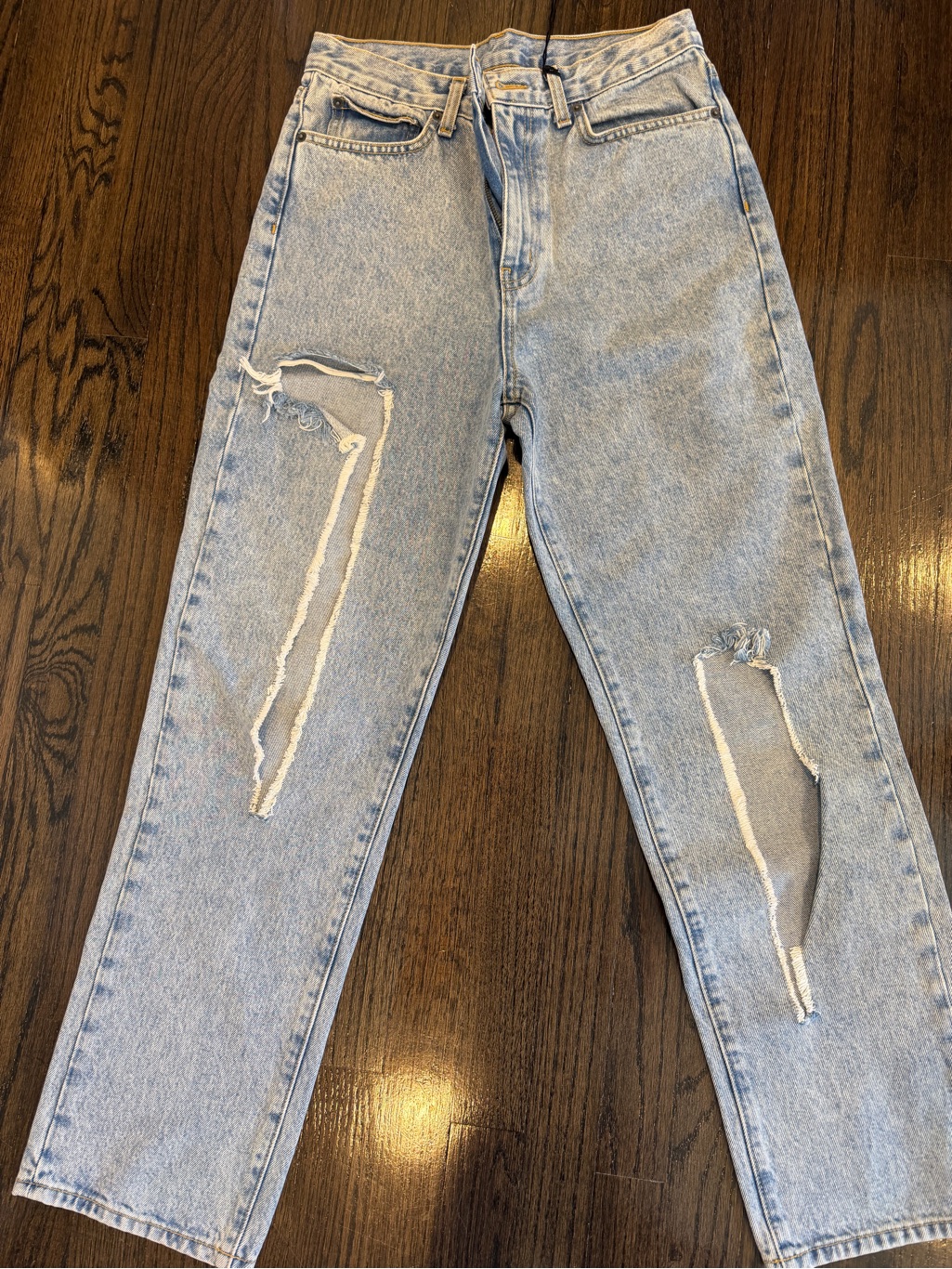Carmar Light Blue Distressed Slim Straight Jeans